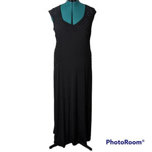 Candalite Women's Long Black Maxi Dress with Fitted Bodice Stretch Size 1X NWT